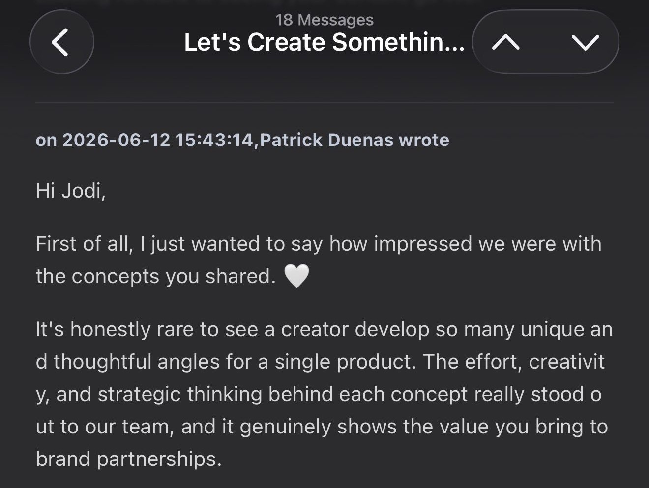 Client testimonial