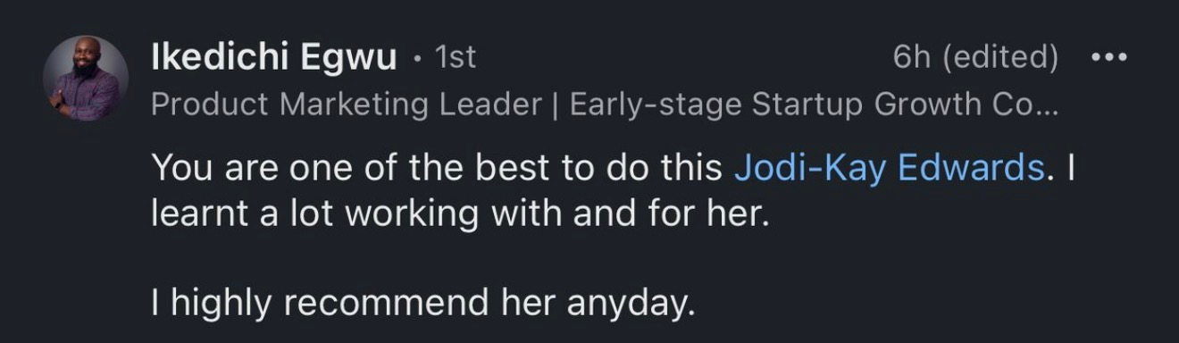 Testimonial from Ike